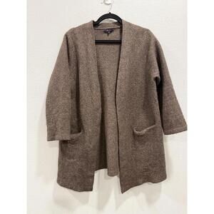 Quince Superfine Wool / Yak Blend Open Cardigan Duster, Brown, Women's Large